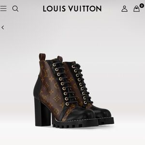 Louis Vuitton Star Trail Ankle Boots New In Box Monogram Canvas and Calf Leather